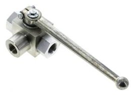 KULV.  3/8, 500BAR,3-VÄGS, L-BORRN,