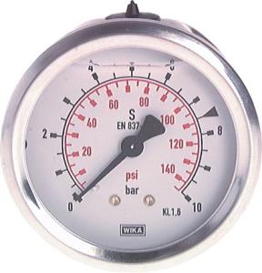 MANOM.  63mm  100  B1/4" BAK GLYCERINF.RF HUS,  FÄSTBYGEL
