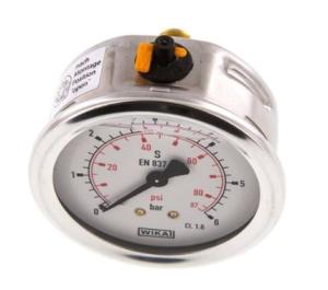 MANOM.  63mm    6  B1/4" BAK  GLYCERINF.RF HUS,  3-HÅLSFLÄNS