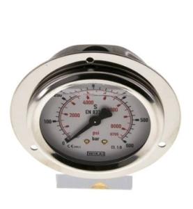 MANOM.  63mm  600  B1/4" BAK GLYCERINF.3-HÅLSFLÄNS