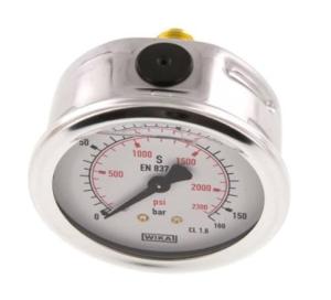 MANOM.  63mm  160  B1/4" BAK GLYCERINF.RF HUS,  3-HÅLSFLÄNS