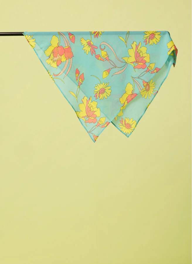 scarf 55x65 Turkosblom