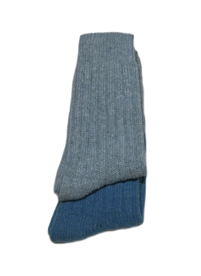 Ullstrumpor merino Ljblå/Turkos