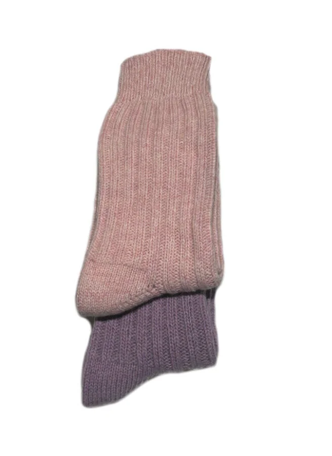 Ullstrumpor merino Rosa/Lila