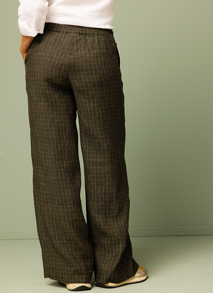 AISHA linnebyxa grön ruta