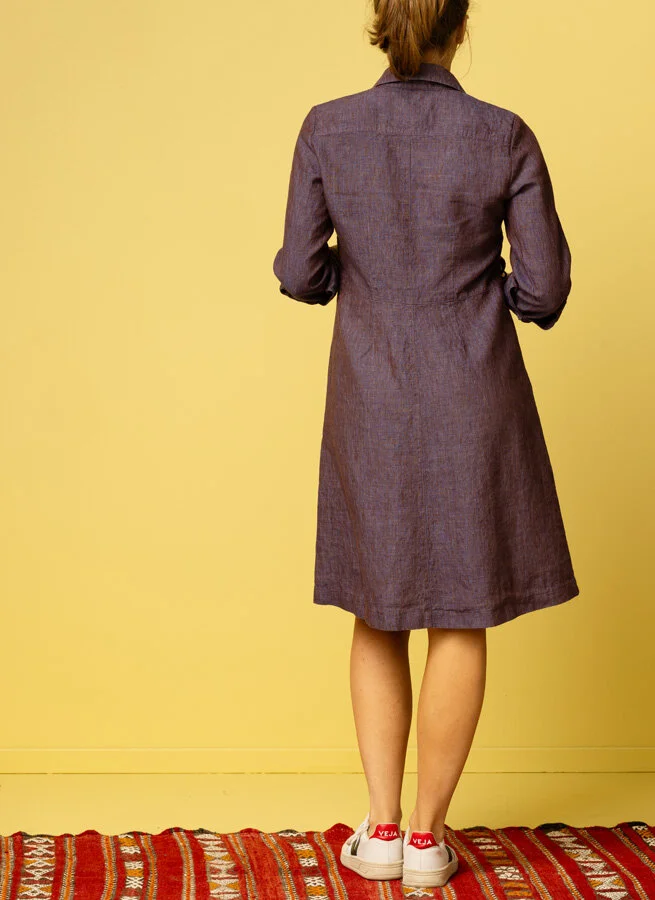 ALVA linneklänning LilaBrun