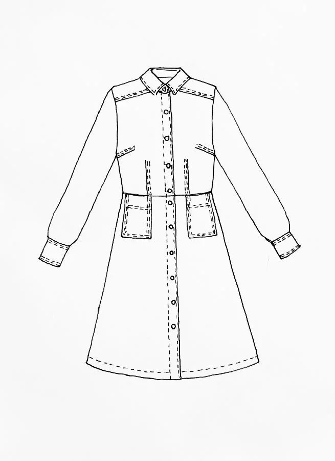 ALVA linneklänning Bark