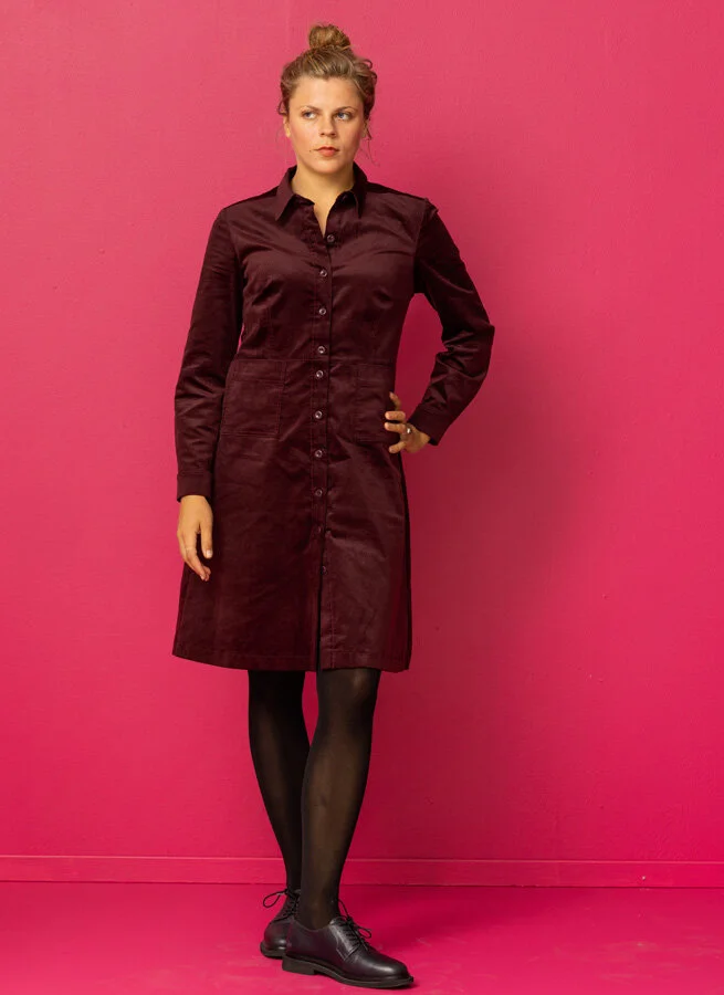 ALVA sammetsklänning Plommon