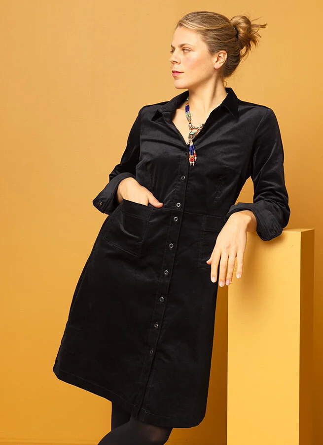 ALVA sammetsklänning Svart