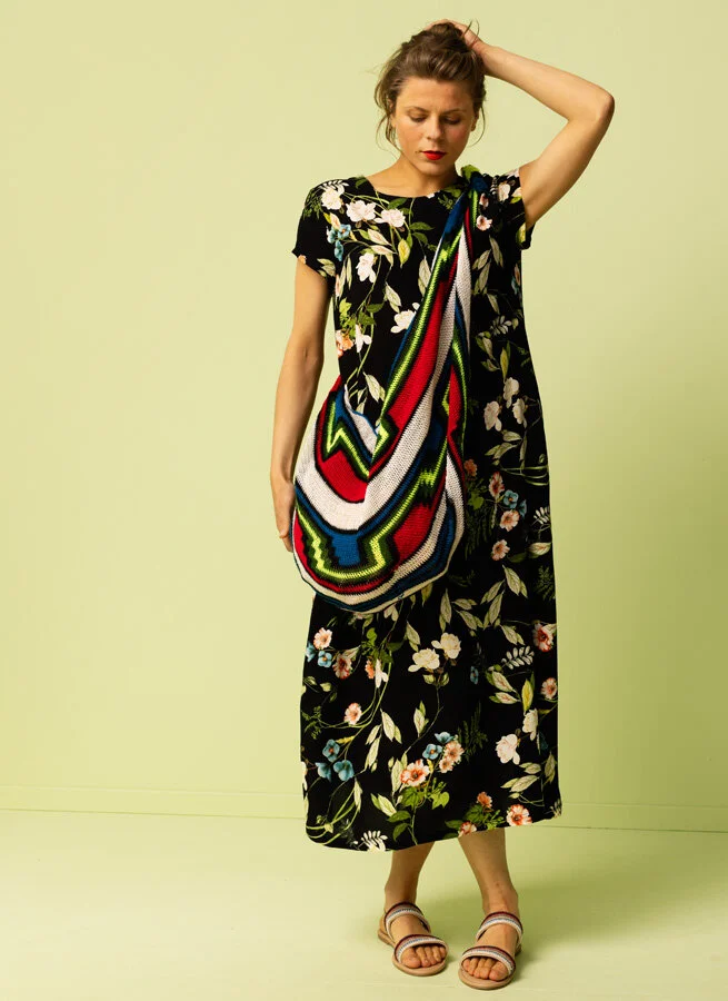 ANNA viskosklänning Blomkonst