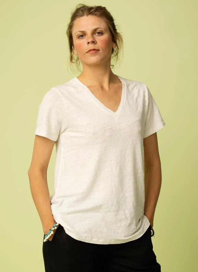 BABBEN linne T-shirt Offwhite