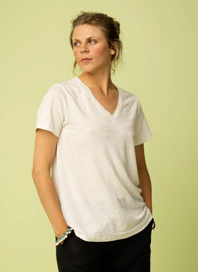 BABBEN linne T-shirt Offwhite