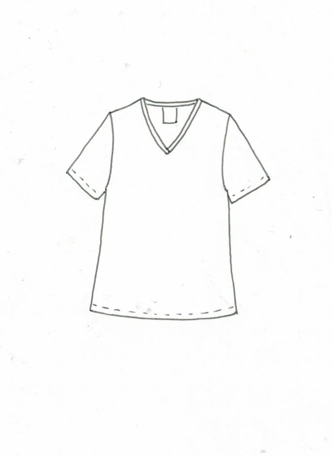 BABBEN linne T-shirt Blåmelange