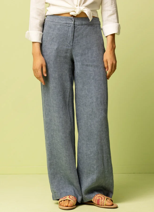 BABETTE linnebyxa Fiskben blå