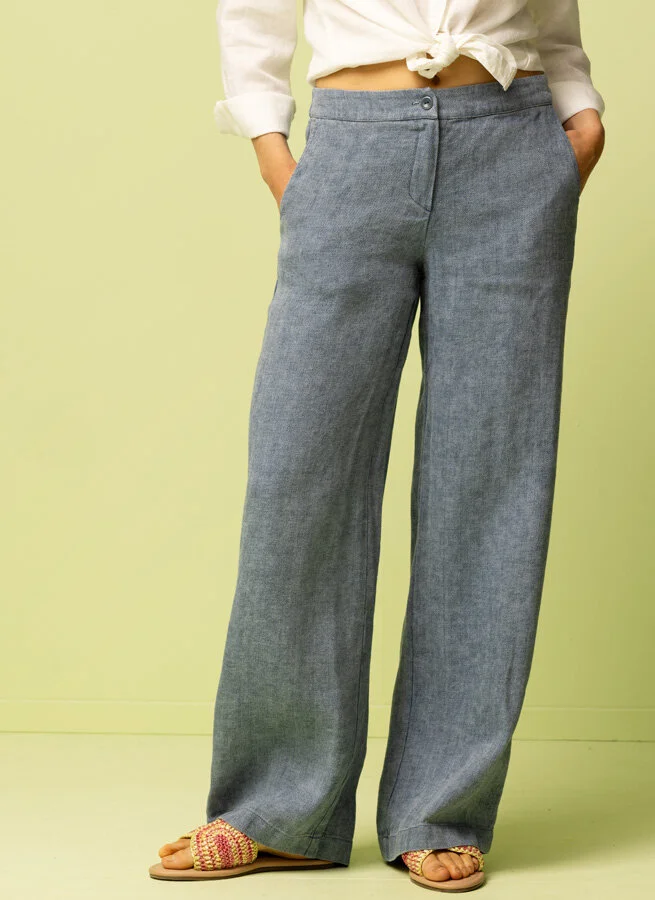 BABETTE linnebyxa Fiskben blå