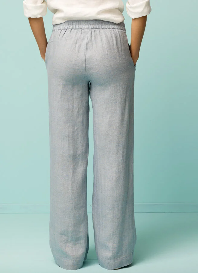 BABETTE linnebyxa Ljusblå Fiskben