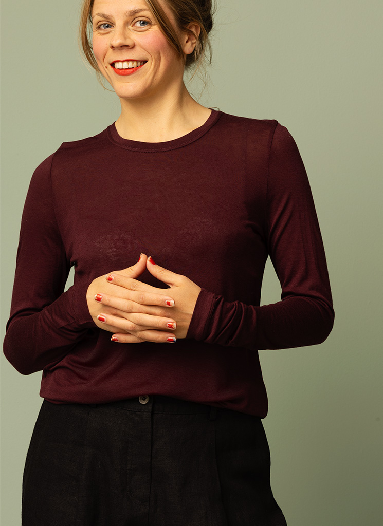 BIANCA trikåtop plommon
