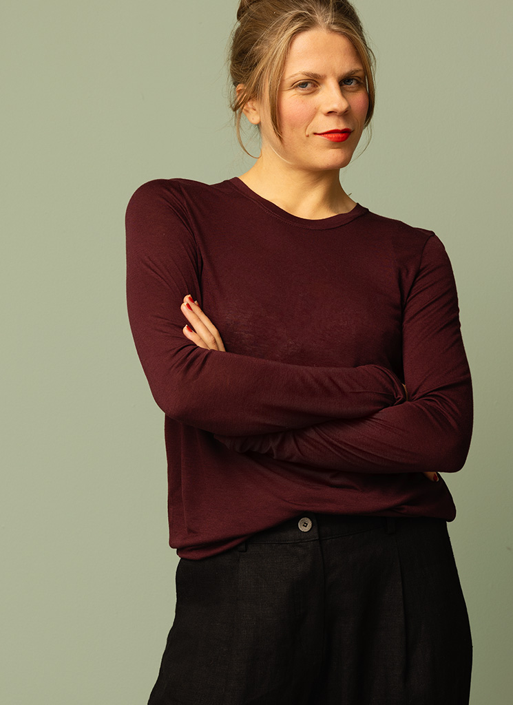 BIANCA trikåtop plommon