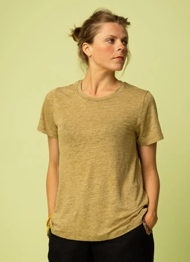 BILLY linne T-shirt Grönmelange