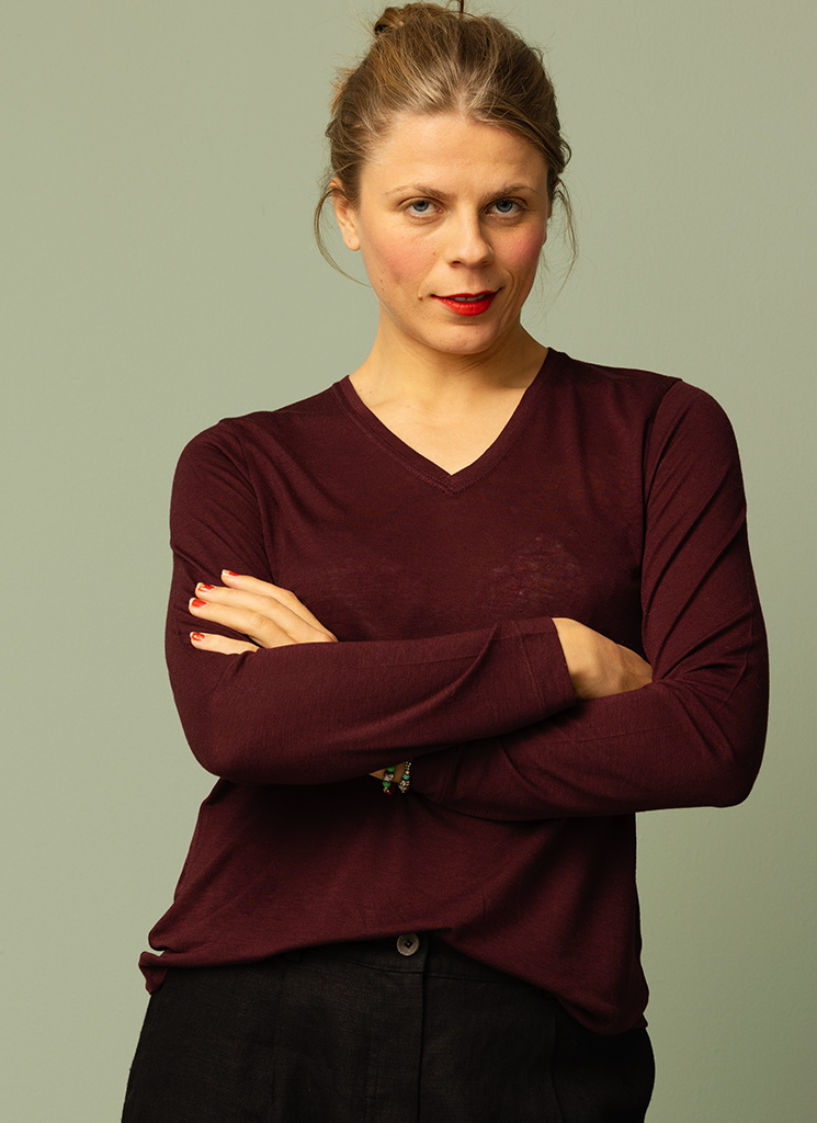 BLANCA trikåtop plommon