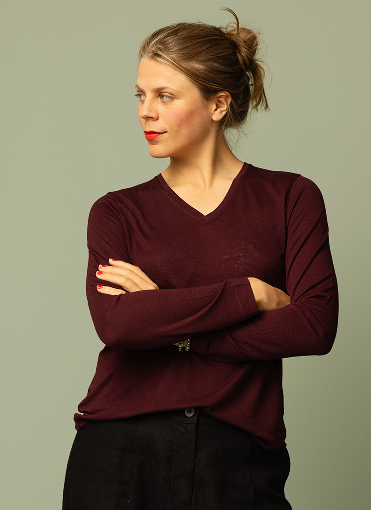 BLANCA trikåtop plommon