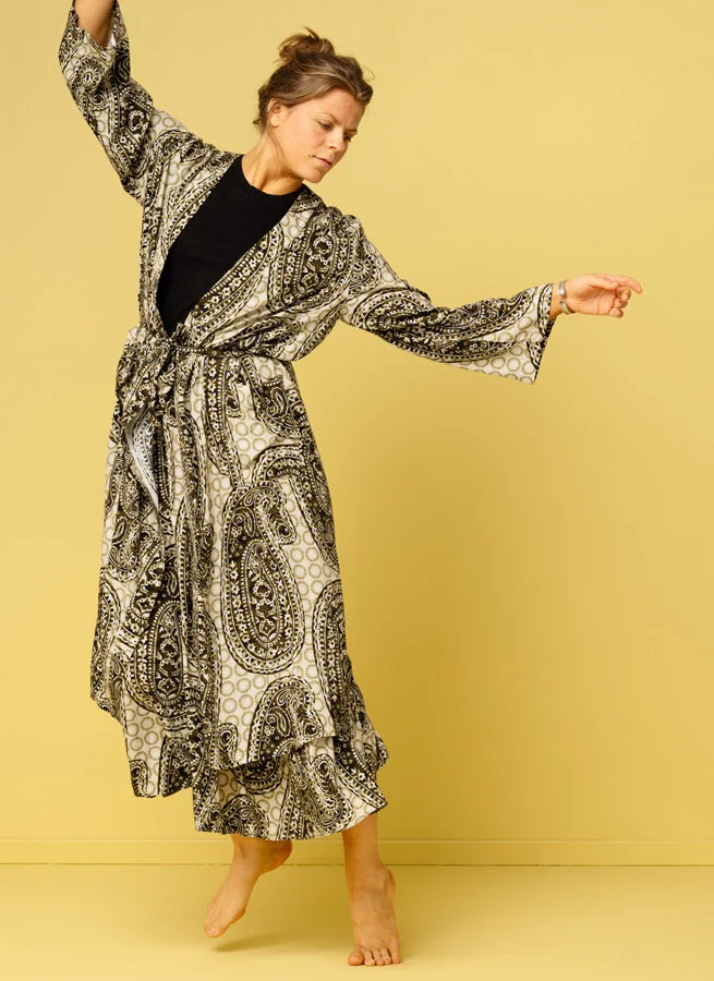 BOBBY viskoskimono Grön Paisley