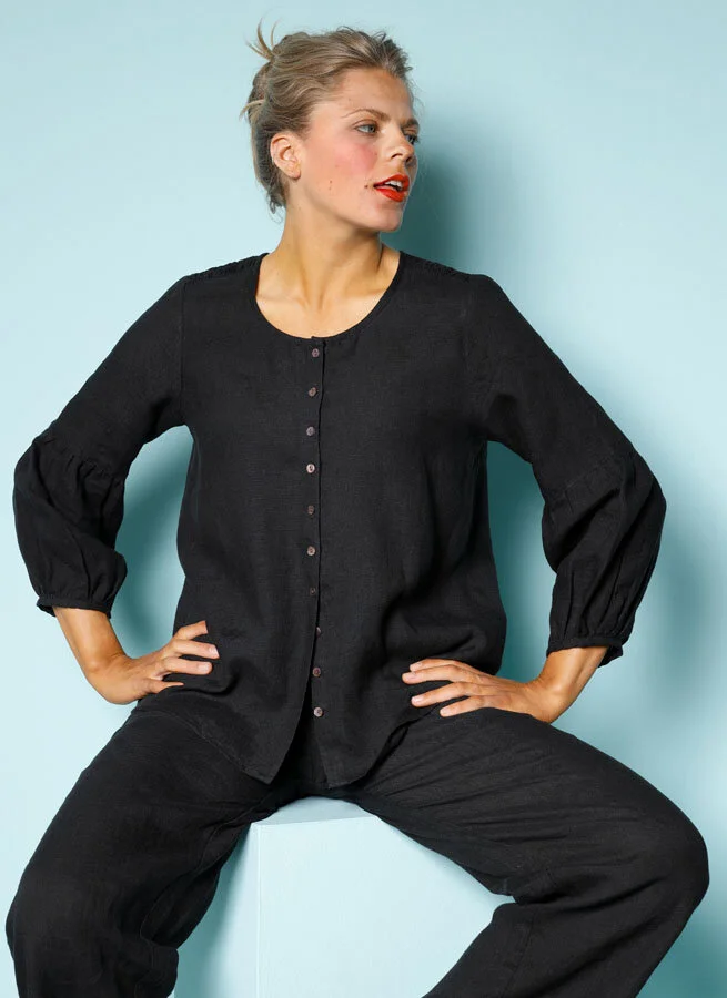 BOMBAY linneblus Svart