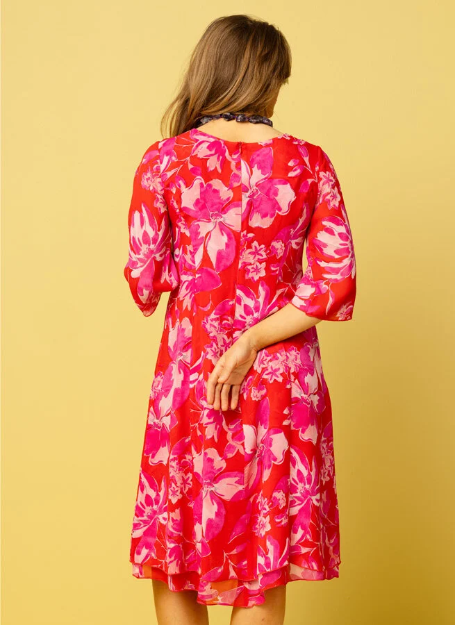 BRAVO viskosklänning Big Red