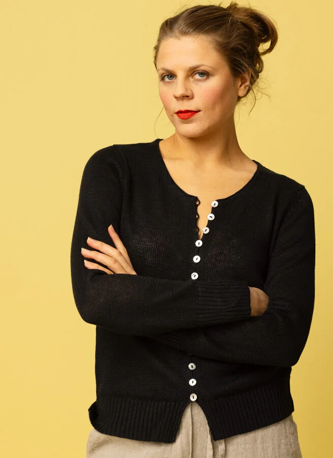 Britta linnekofta Svart