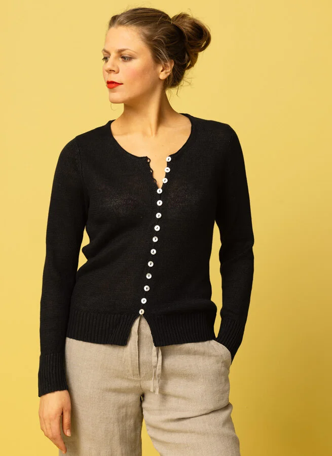 Britta linnekofta Svart