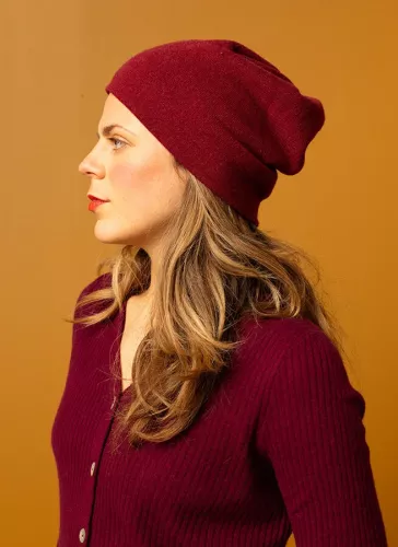 Beanie ullmössa Oxblod