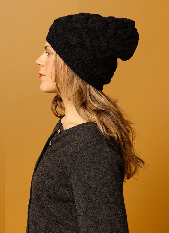 Ullmössa flätad Svart