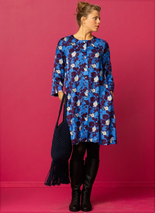 CALOU viskosklänning Fantasiblom