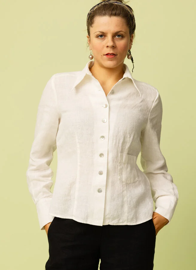 CARA linneskjorta Offwhite