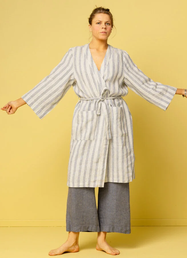 CELESTE kimono Blå Rand