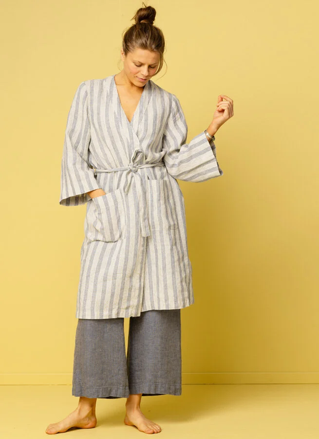 CELESTE kimono Blå Rand