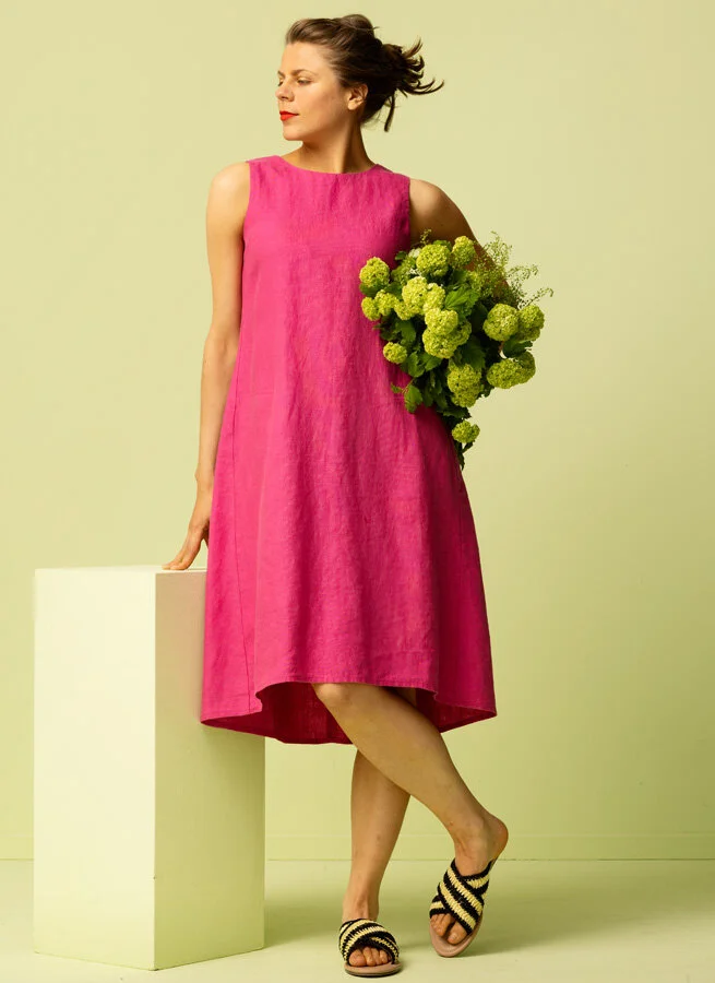 CHIARA linneklänning Cerisemelange