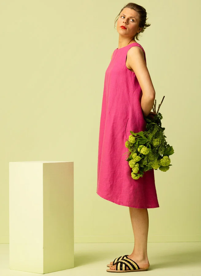 CHIARA linneklänning Cerisemelange