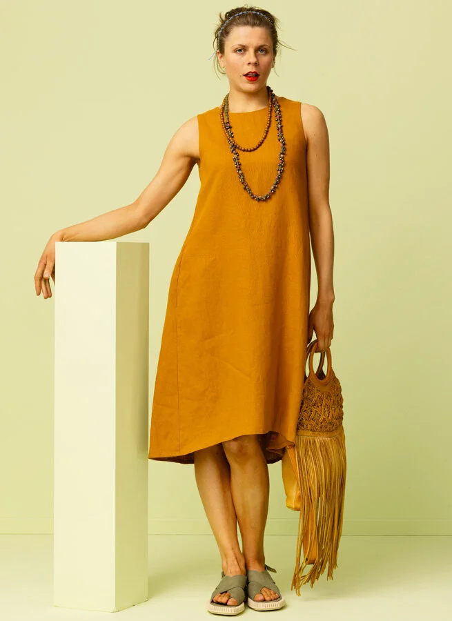 CHIARA linneklänning Curry