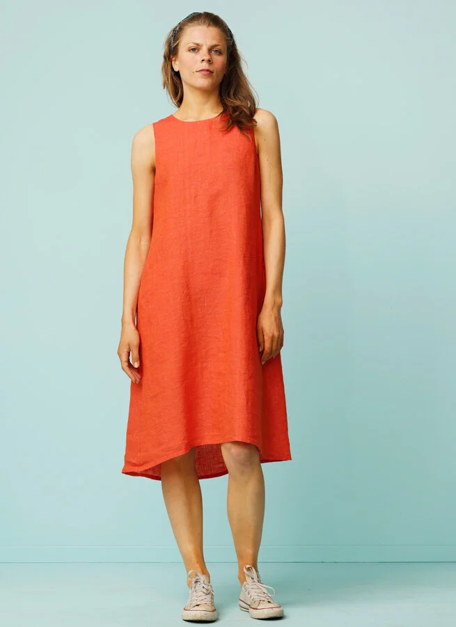 CHIARA linneklänning Papayamelange