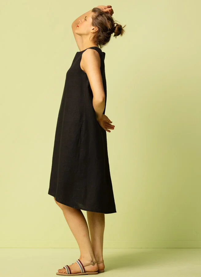 CHIARA linneklänning Svart