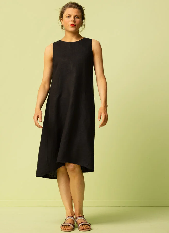 CHIARA linneklänning Svart