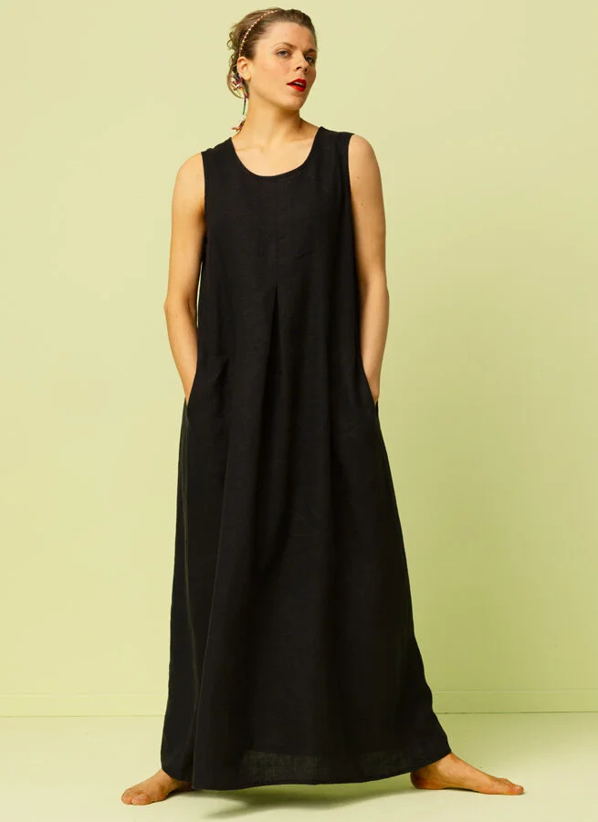 CLARISSA linneklänning Svart