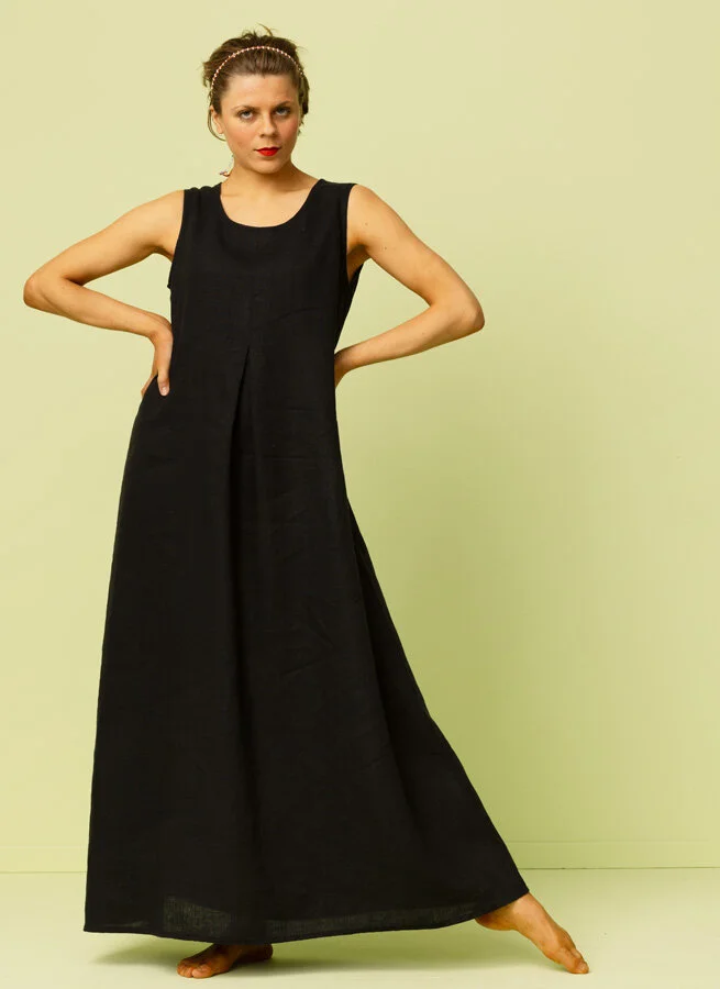 CLARISSA linneklänning Svart