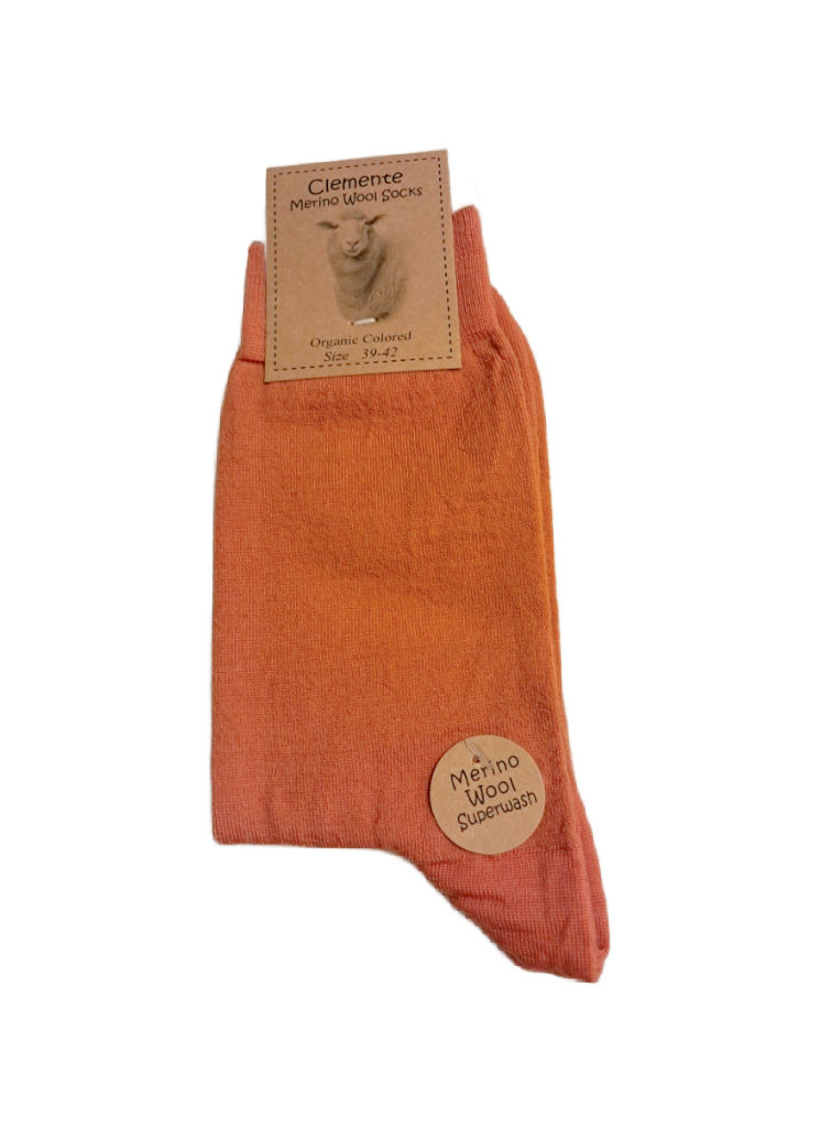Strumpor korta tunn merino orange