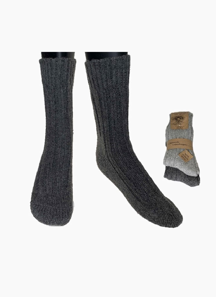 Alpackaull sockor 2-pack Mörkgrå/Ljusgrå