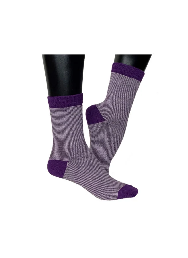 Ullstrumpor Randiga Lila