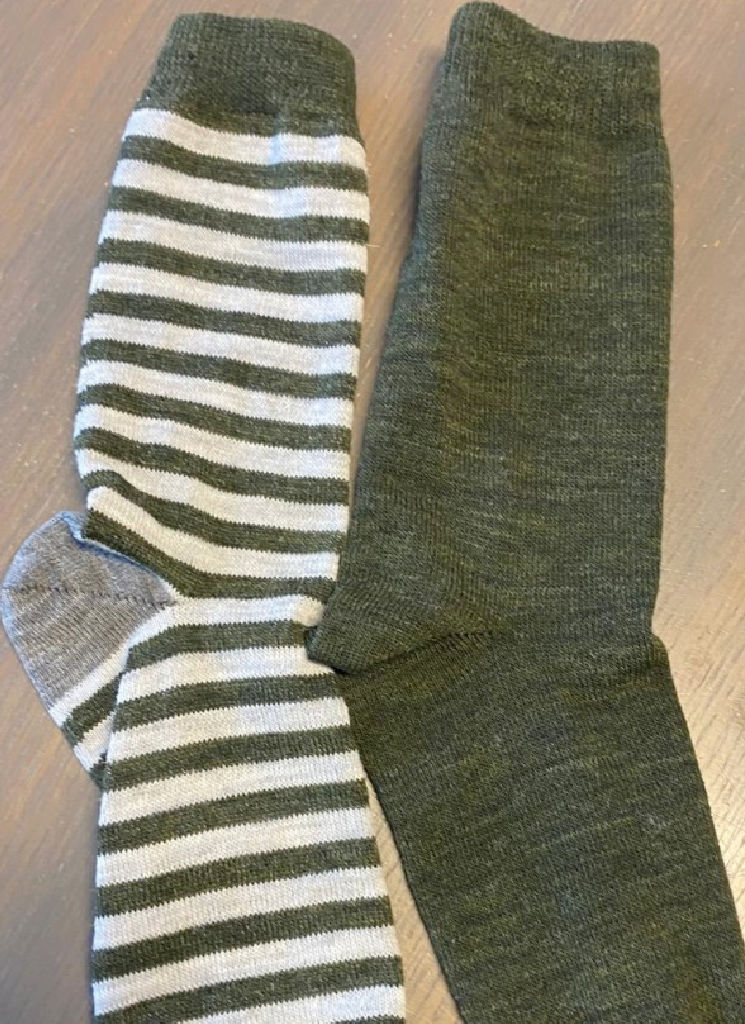 Ullstrumpor alpacka 2-pack enf/randig grön/grå