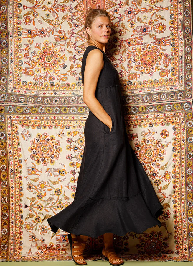 DALA linneklänning Svart