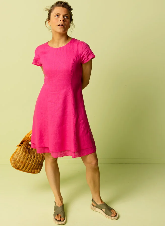 DOLLY linneklänning Cerise